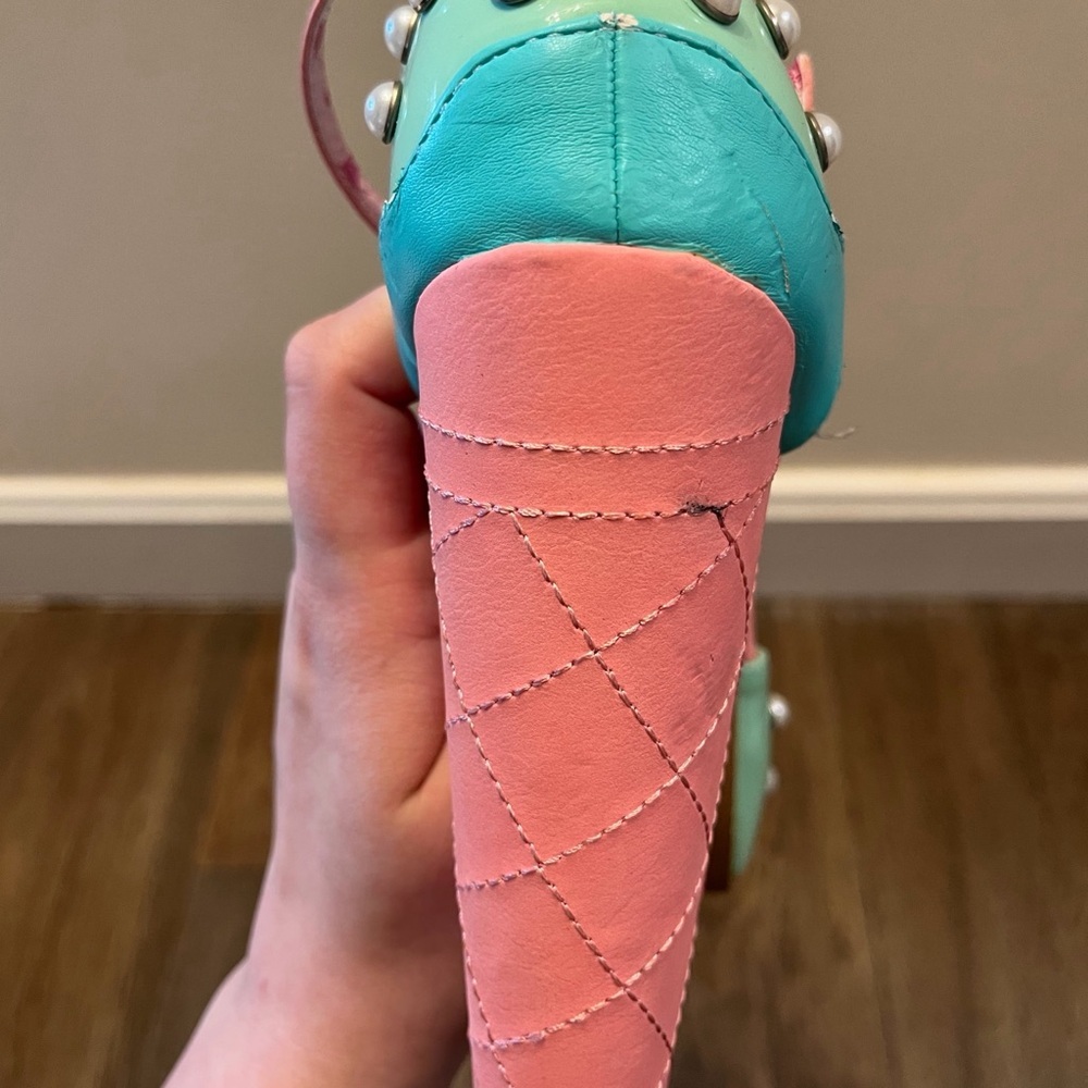Iron Fist Mint and Pink Platform Heels - Picture 12 of 16